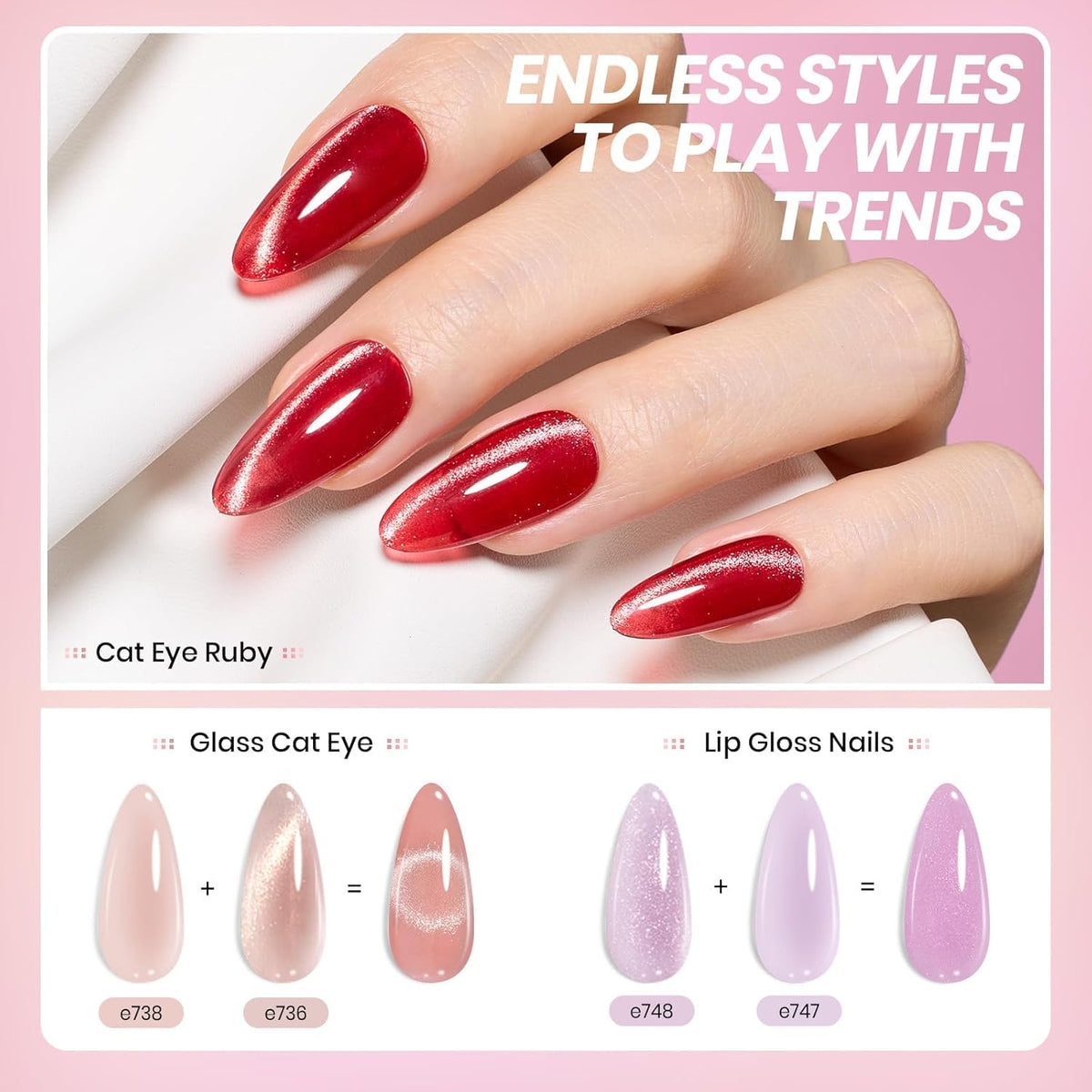 Beetles Set Esmalte en Gel Jelly 53 Piezas 36 Colores Uñas Semitransparentes Milky Cat Eye Glitter Base Top Coat Mate Brillo UV LED Manicura en Casa