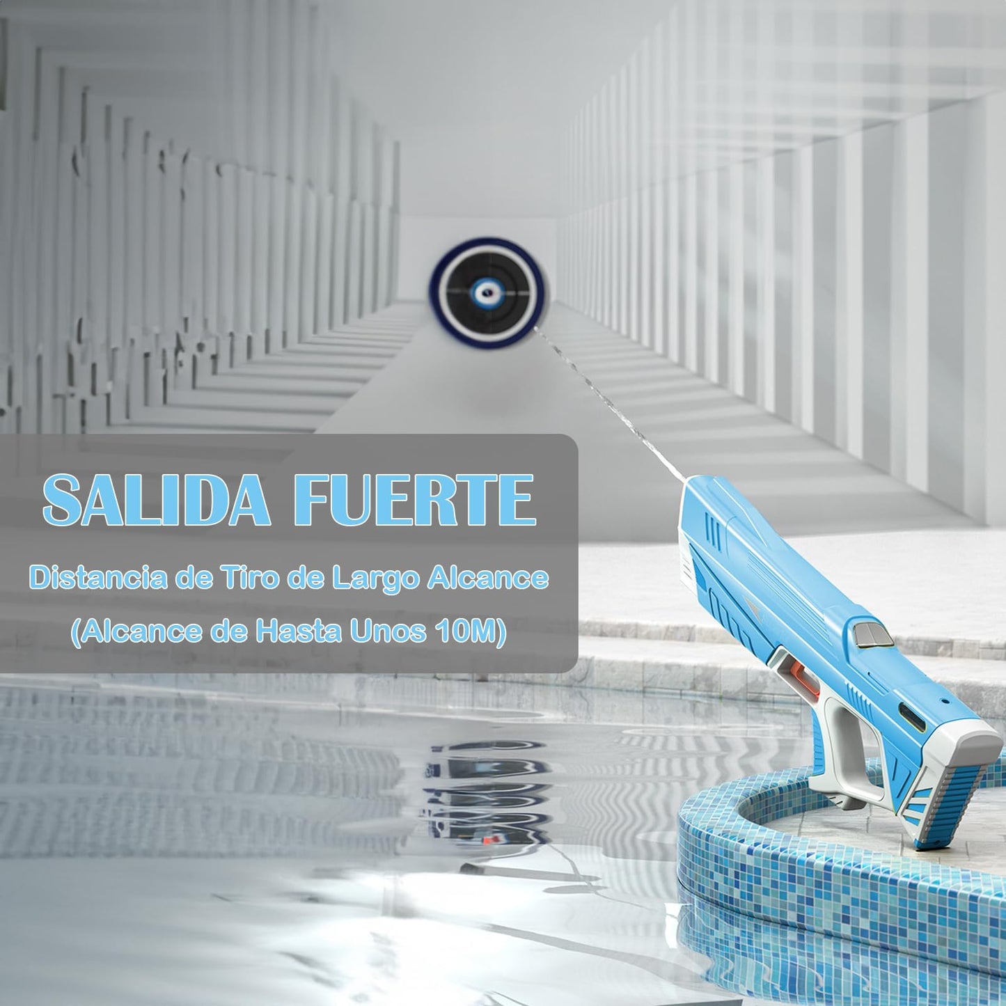 Pistola de Agua Eléctrica SIJEW Azul con Succión Automática para Niños y Adultos