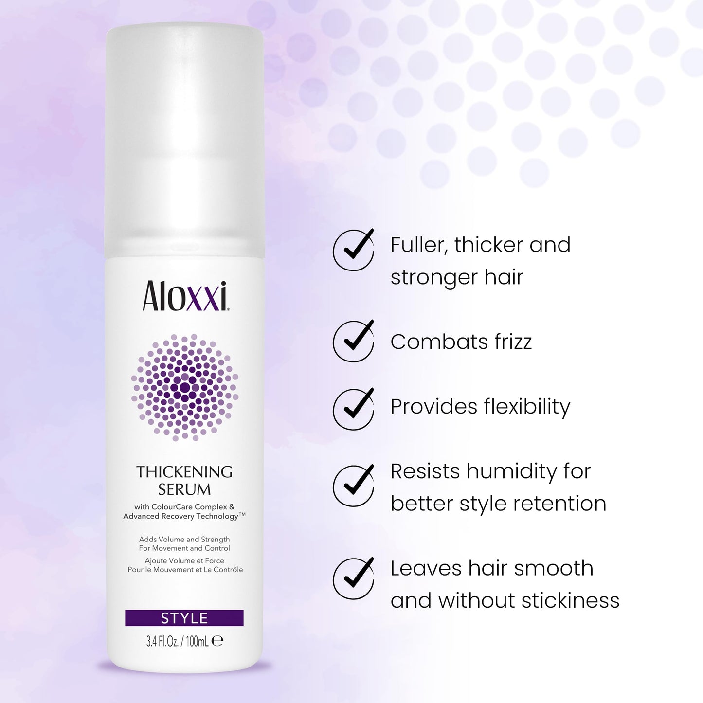 Suero ALOXXI de 3.4 oz para dar grosor y volumen al cabello - Tratamiento profesional para fortalecer y nutrir el cabello débil y fino