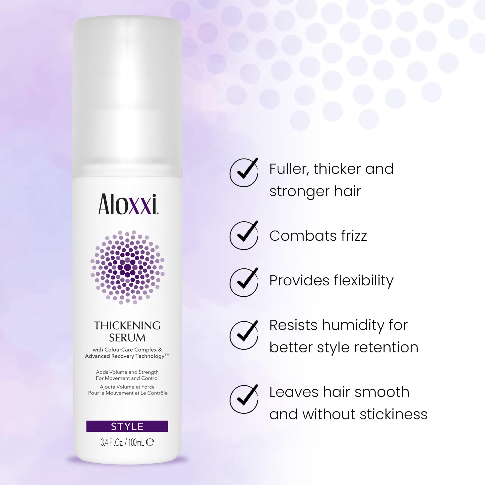 Suero ALOXXI de 3.4 oz para dar grosor y volumen al cabello - Tratamiento profesional para fortalecer y nutrir el cabello débil y fino