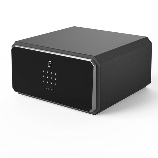 BOFON W-Series Caja de seguridad con llave, caja fuerte, contraseña de huellas dactilares cúbicas de 1.45, cajas de seguridad para el hogar