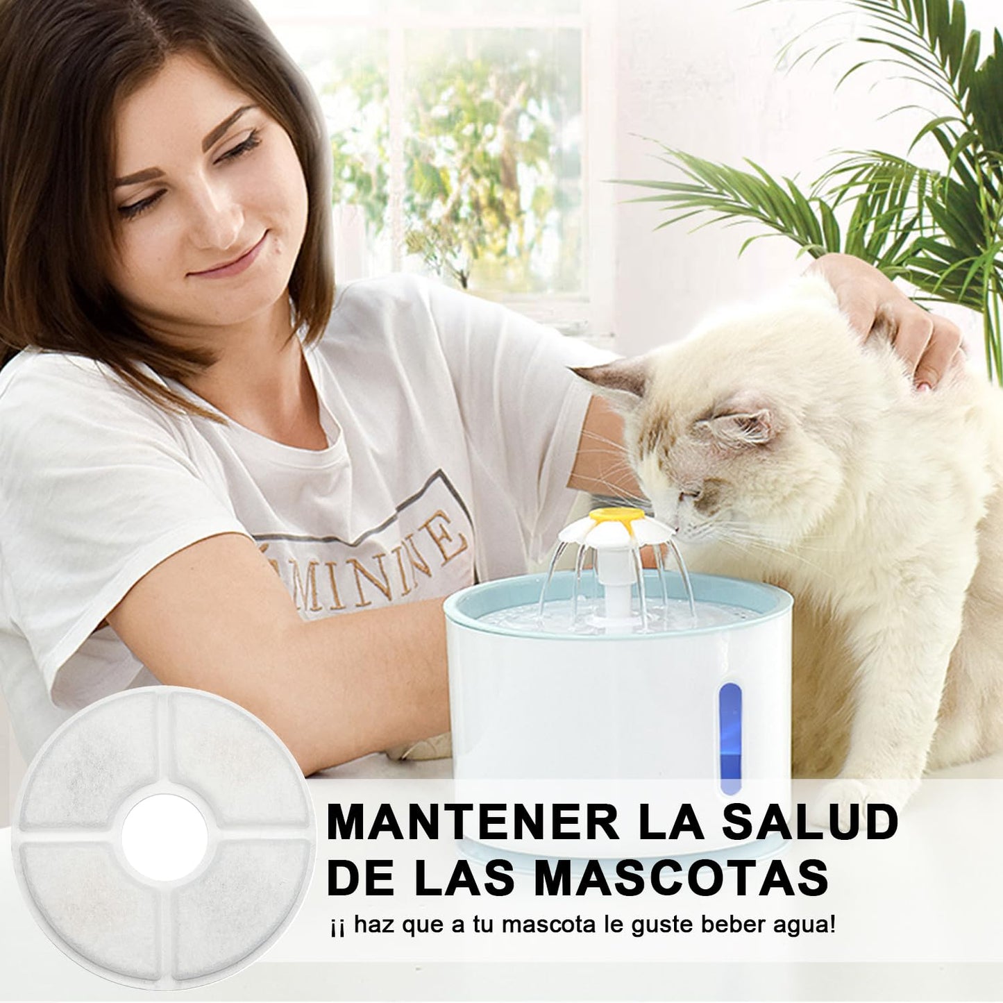 Filtros de Bebedero para Mascotas JUYAN Resina y Carbón Activo 16 Piezas Gatos