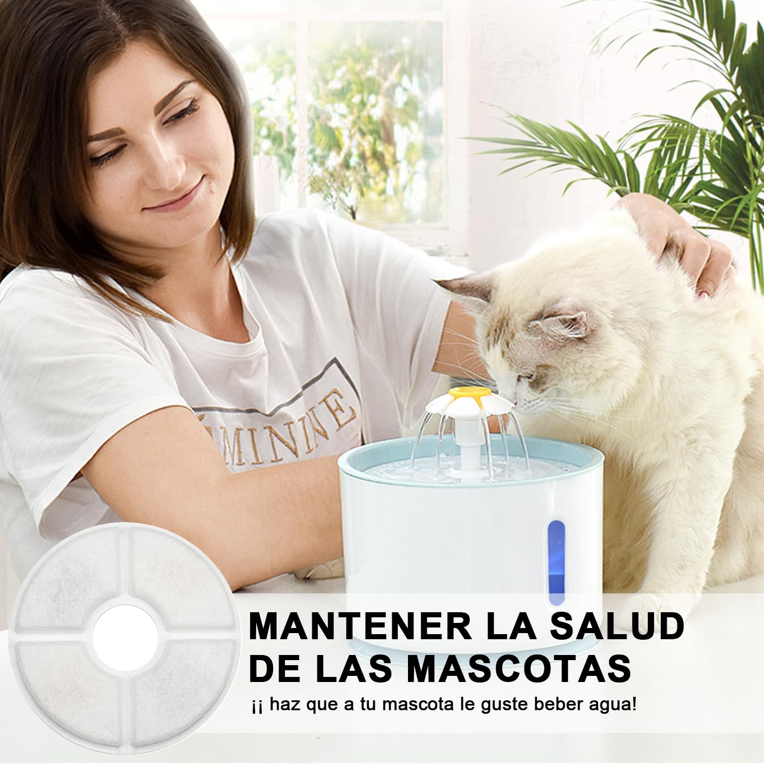 Filtros de Bebedero para Mascotas JUYAN Resina y Carbón Activo 16 Piezas Gatos