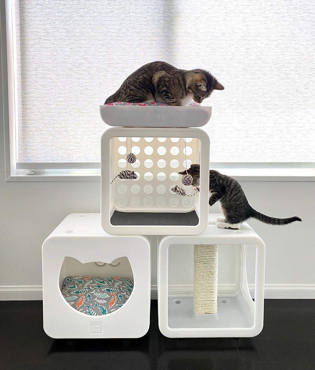 Kitty Kasas Penthaus - Cama para Gato, Blanco