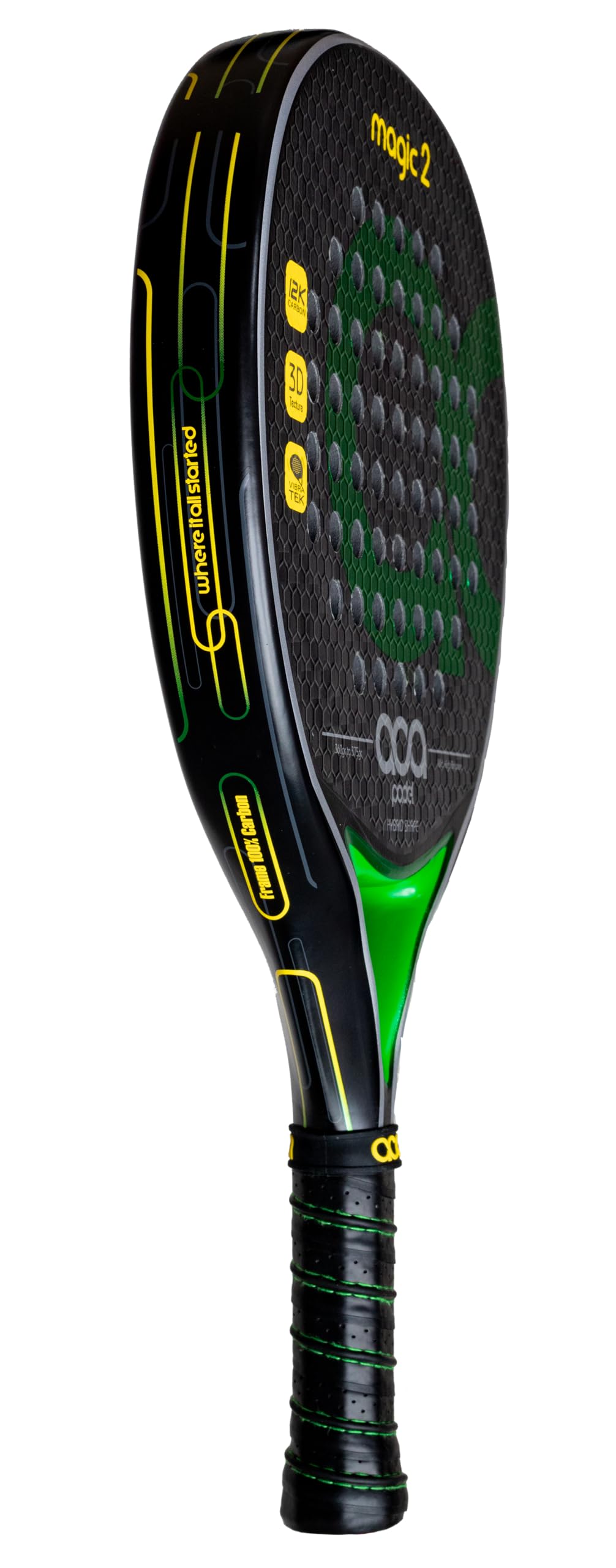 Pala de Padel Aca Magic 2 Carbono 12K Híbrida Hexa 3D Goma Eva Fusion