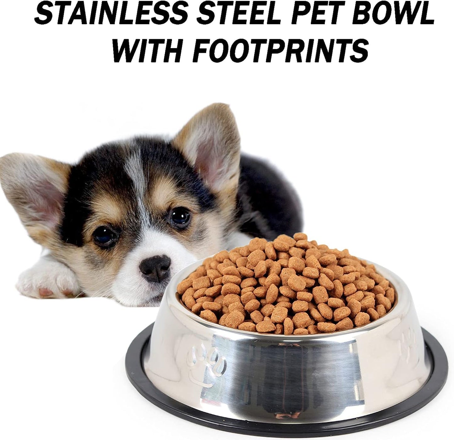 Plato para Mascotas XINYUICEAN Acero Inoxidable Apilable y Antideslizante para Perros y Gatos