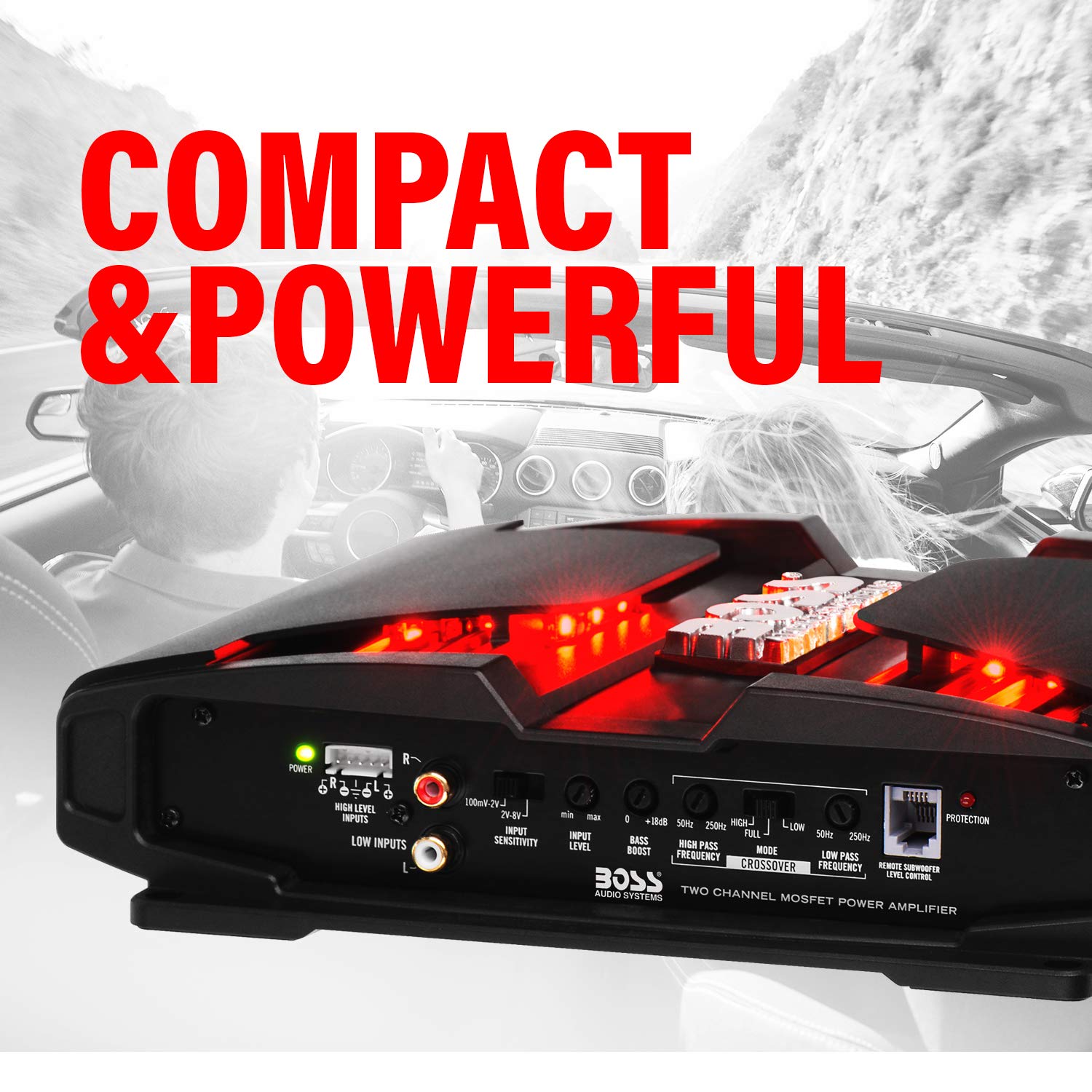 Boss Audio PT1000 Phantom 1000W 2 Channel Full Range, Class A/B Amplifier