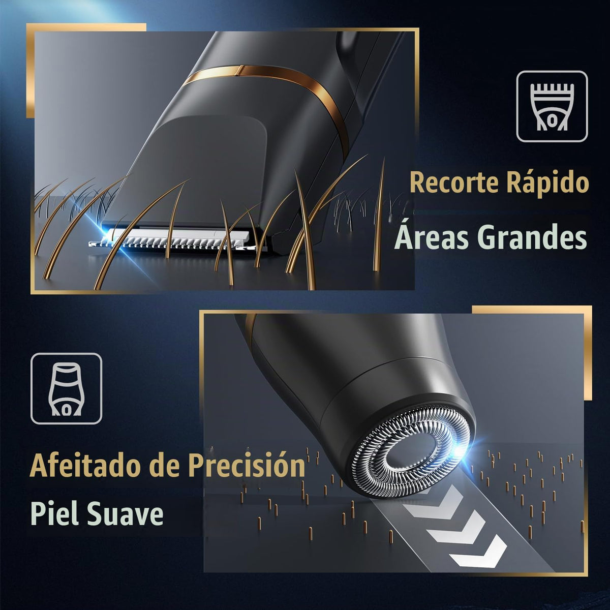 Rasuradora de Lámina y Recortadora de Bikini para Mujer, Depiladora Eléctrica Impermeable e Indolora para Piernas, Cuerpo, Axilas y Vello Facial, Inalámbrica con Cuchilla Cerámica, Base de Carga USB, Tamaño de Viaje, Regalo para Ella (Negro)
