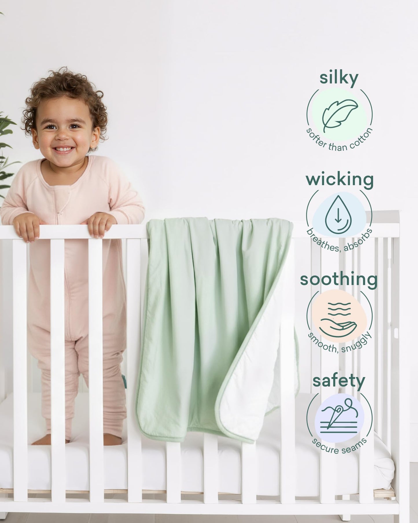 PurComfy Edredón Supersuave para Niños Pequeños, Manta de Cuna de Viscosa de Bambú Premium, Edredón de Cuna Transpirable de 1.0 Tog para Todas las Estaciones, 39" × 55"