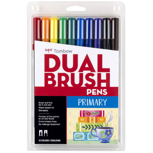 Rotuladores Artísticos Tombow Primarios Doble Pincel Paquete de 10