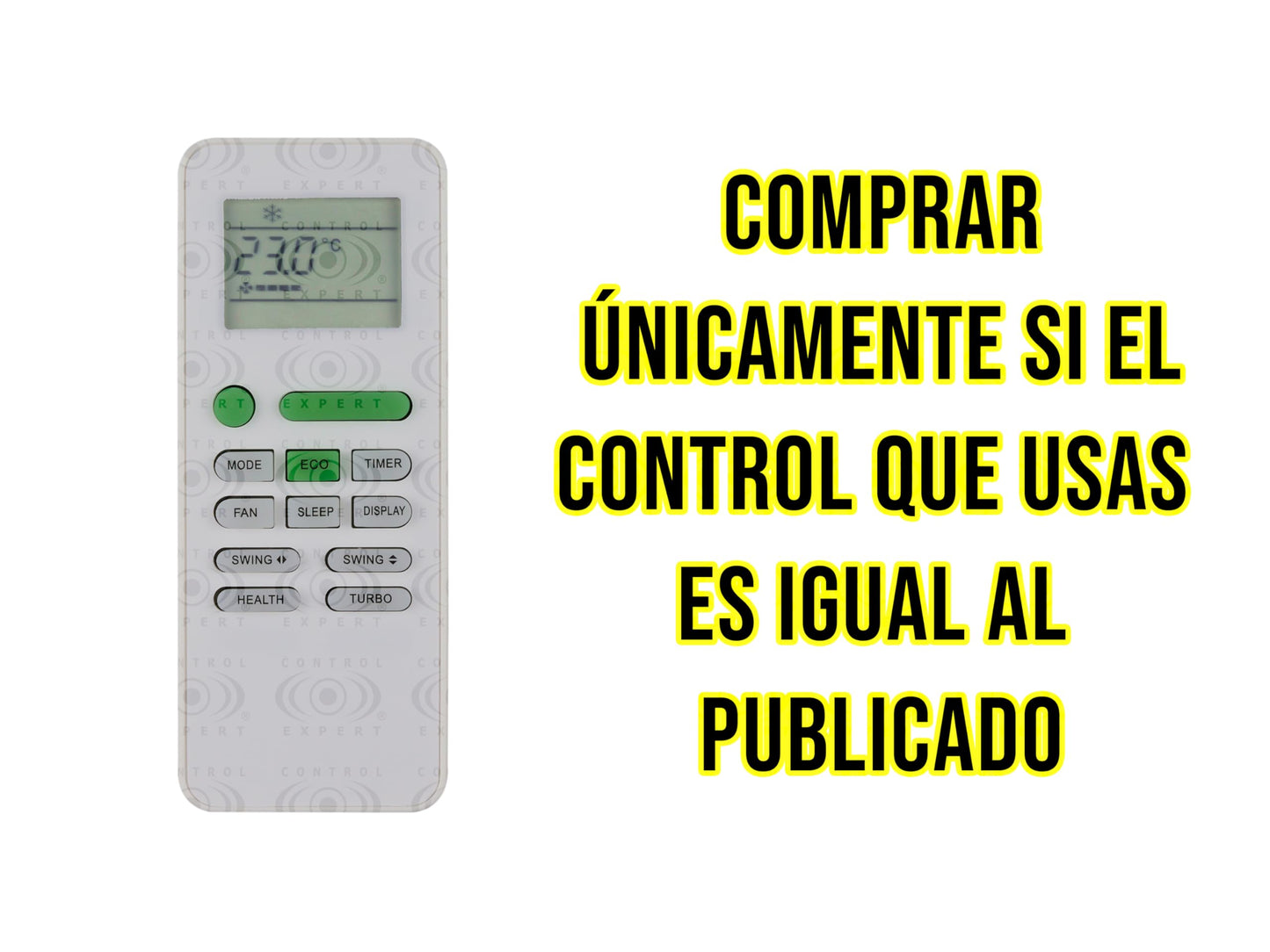 CONTROL EXPERT Control Remoto Compatible con Daewoo TCL Kul Rheem Benelux Dsa-f1201jlcv Minisplit Aire Acondicionado