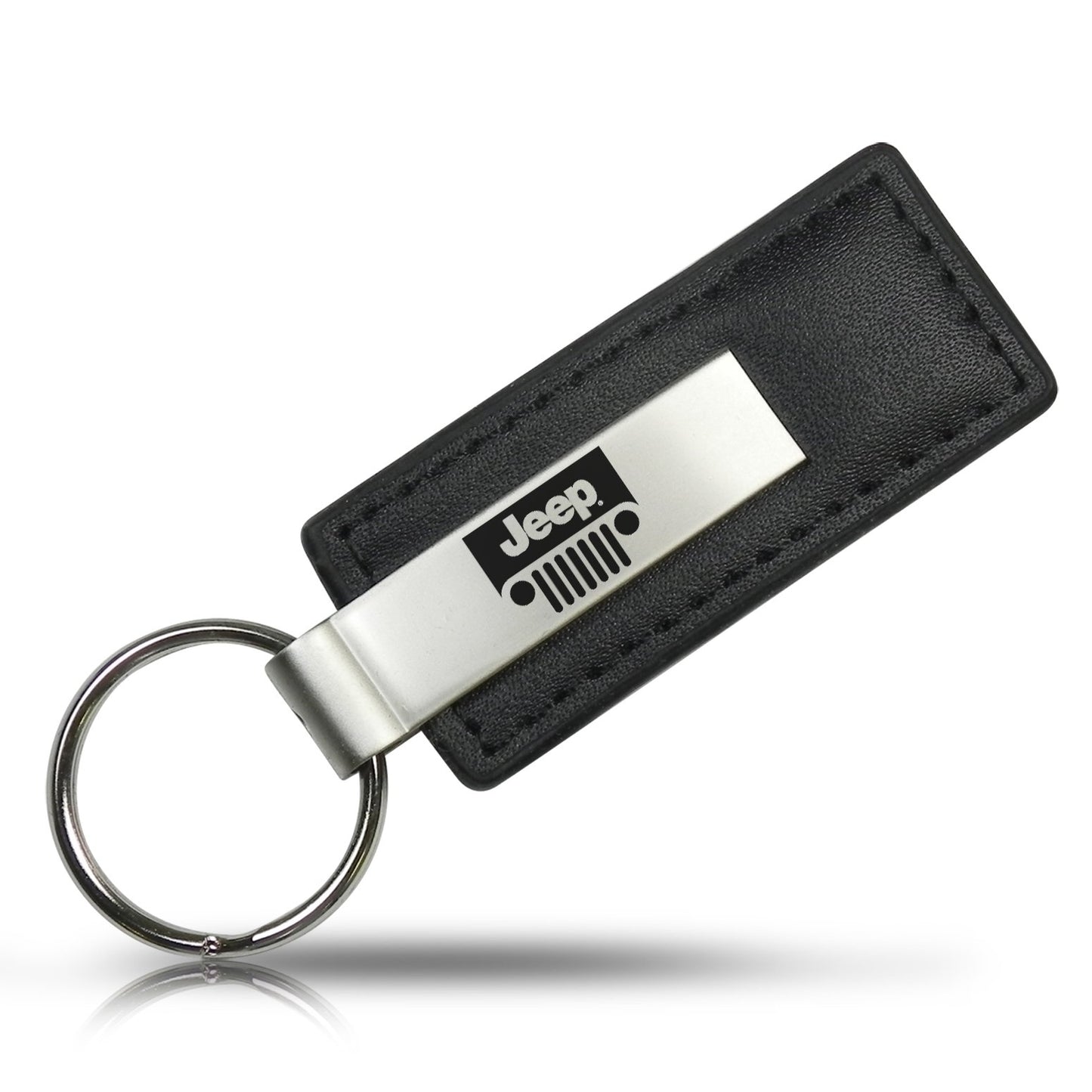 Jeep Grille Black Leather Key Chain