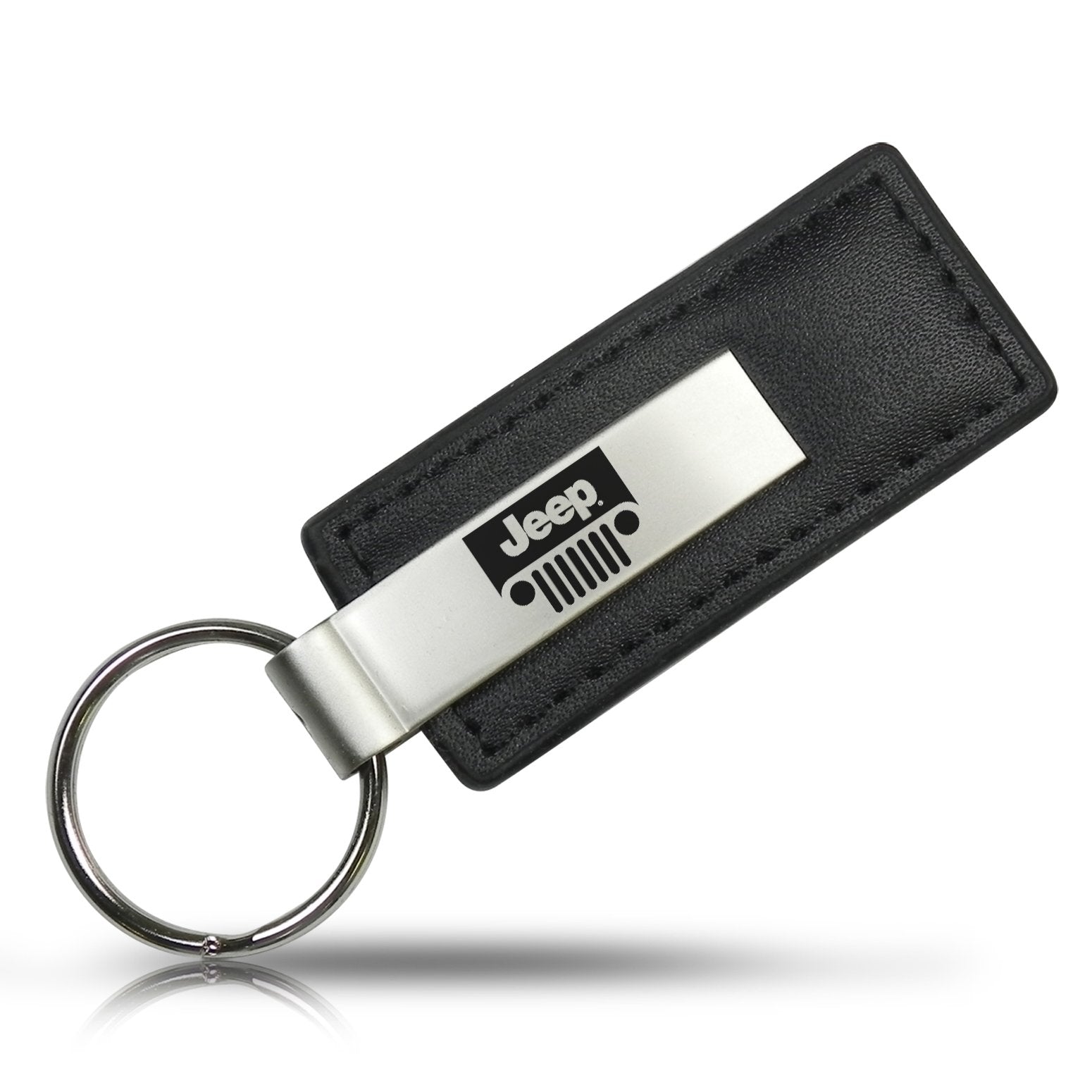 Jeep Grille Black Leather Key Chain