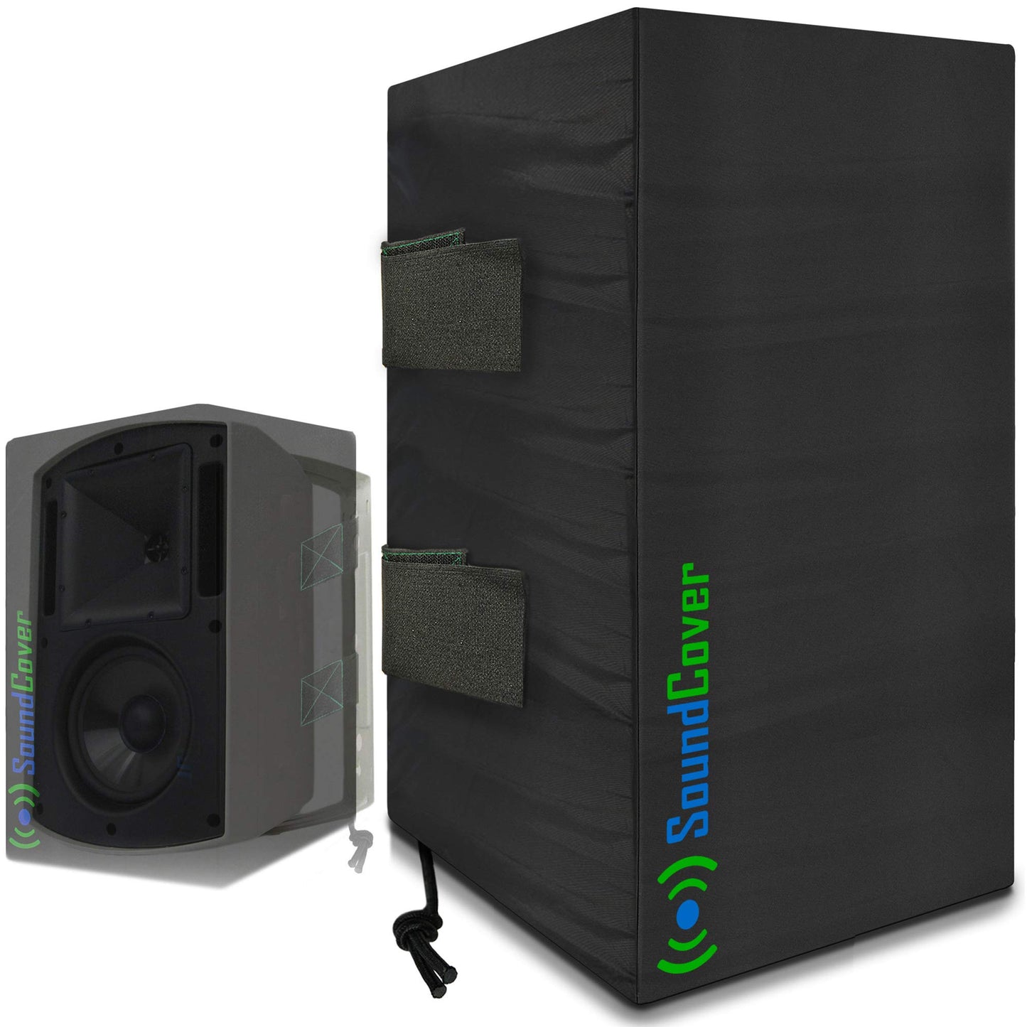 SoundCover Dos Cubiertas de Altavoz Grandes Montadas en C – Se Adapta a Altavoces Grandes como Tecnología Definitiva AW 6500, Polk Audio Atrium 8 – Tamaño Máximo: 15" Alto x 9.5" Ancho x 11" Profundo