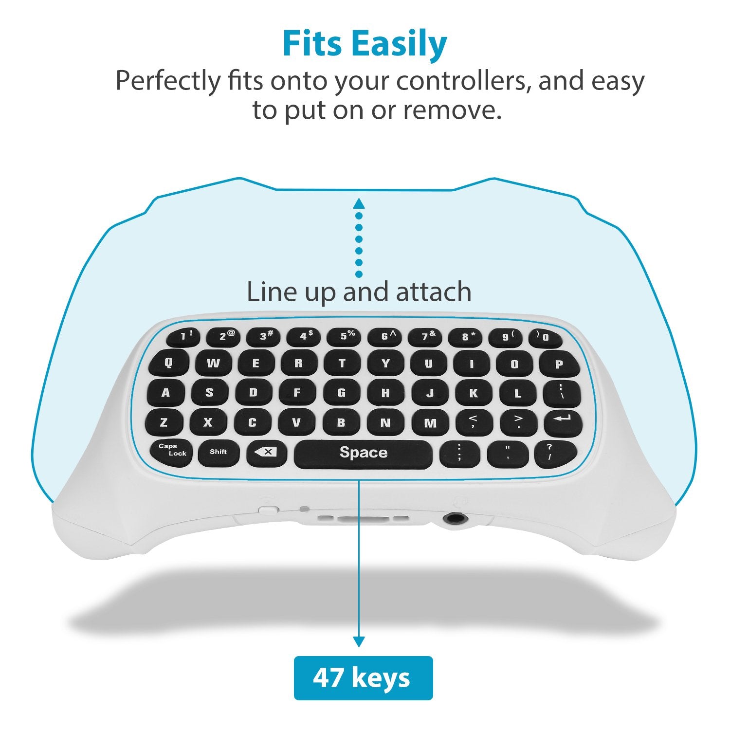 Teclado Gaming MoKo Xbox One Blanco con Retroiluminación Verde para Controlador Xbox One