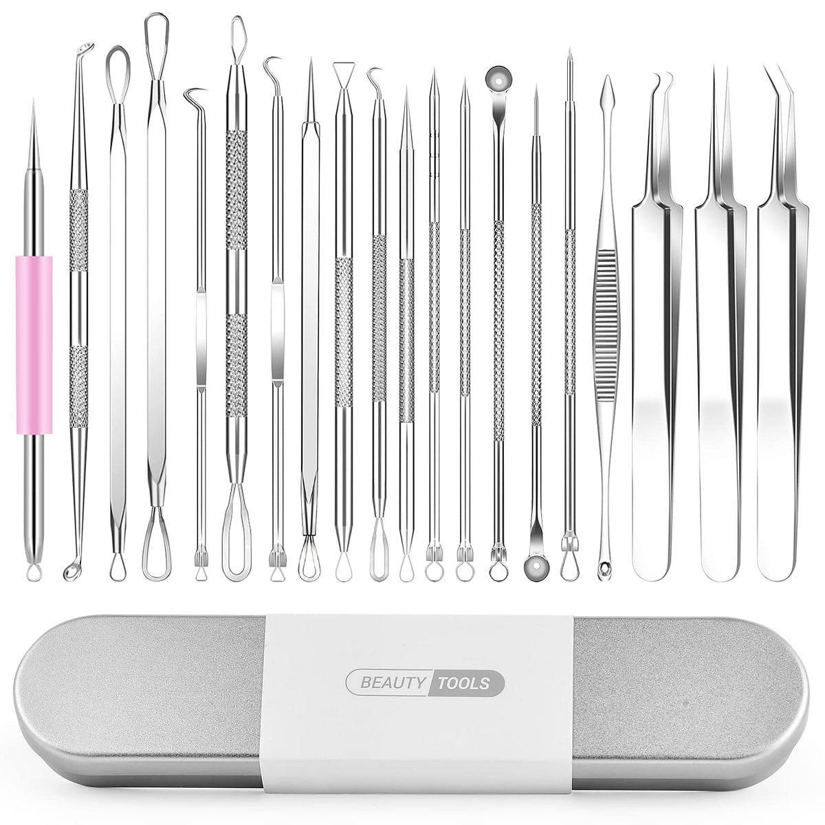 Kit Removedor de Espinillas, 20 Kits de Acero Inoxidable, Hombres y Mujeres