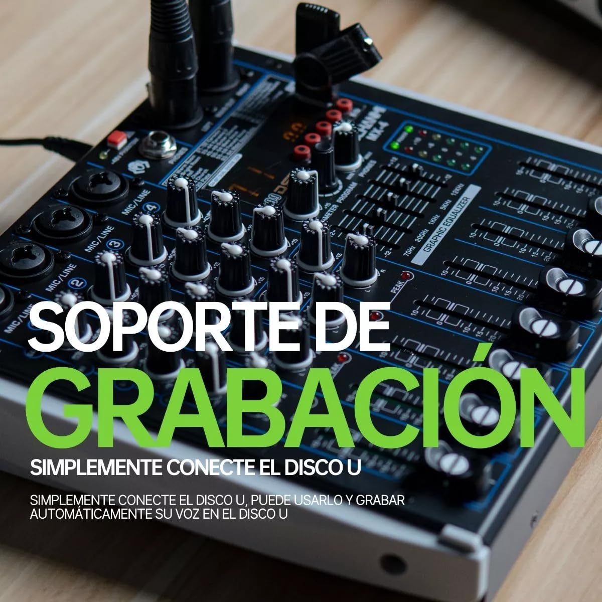 GOCHANMI MX4 Mini Mezclador Profesional Portátil De 4 Canales Con 99 Efectos DSP Interfaz Bluetooth&USB De Alimentación Phantom 48V Consola De Sonido Audio De Estudio Para DJ Grabación Broadcast (MX4)
