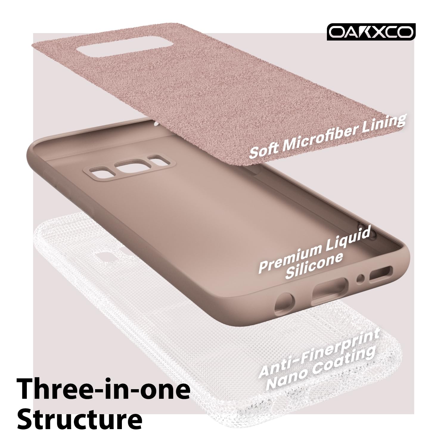 oakxco - Funda de silicona líquida diseñada para Samsung Galaxy S8, bonita funda delgada de goma suave TPU lisa de gel para mujeres y niñas, estética, mate sólido protector y a prueba de golpes, color