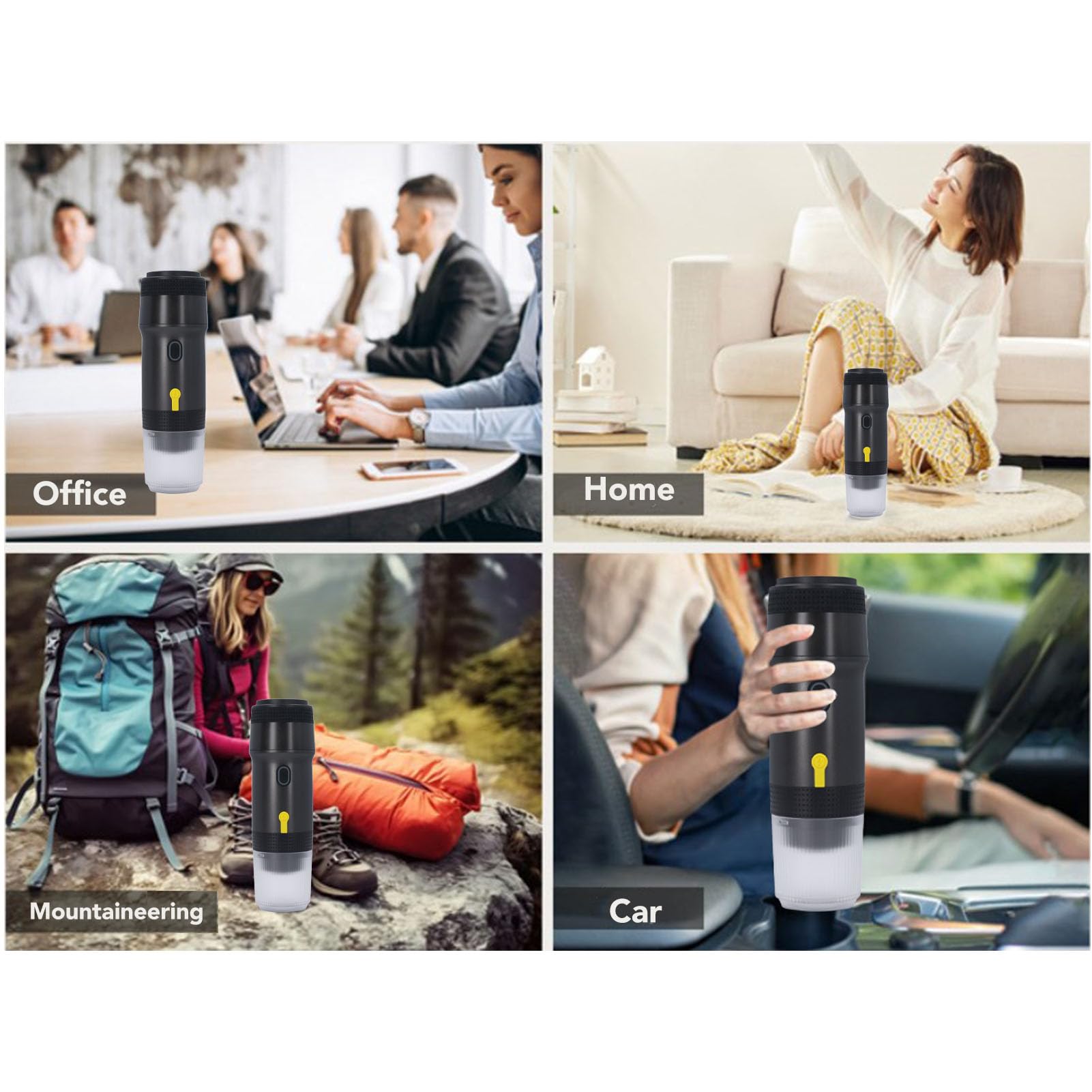 Máquina de café Espresso Portátil, 3 en 1, 20 Bar de Presión, Cargador Coche USB, Máquina de café de Cápsulas Automática, Pequeña de café Expreso de Viaje para