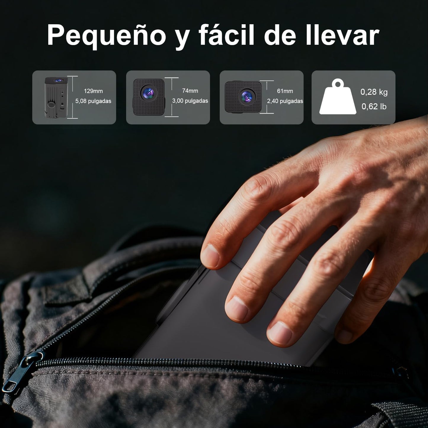 Mini proyectors, proyector portátil 4K, proyector de película Full HD 1080P para Exteriores con WiFi6 y Bluetooth, Enfoque automático con proyector de Aplicaciones Integrado, Compatible con HDMI/USB