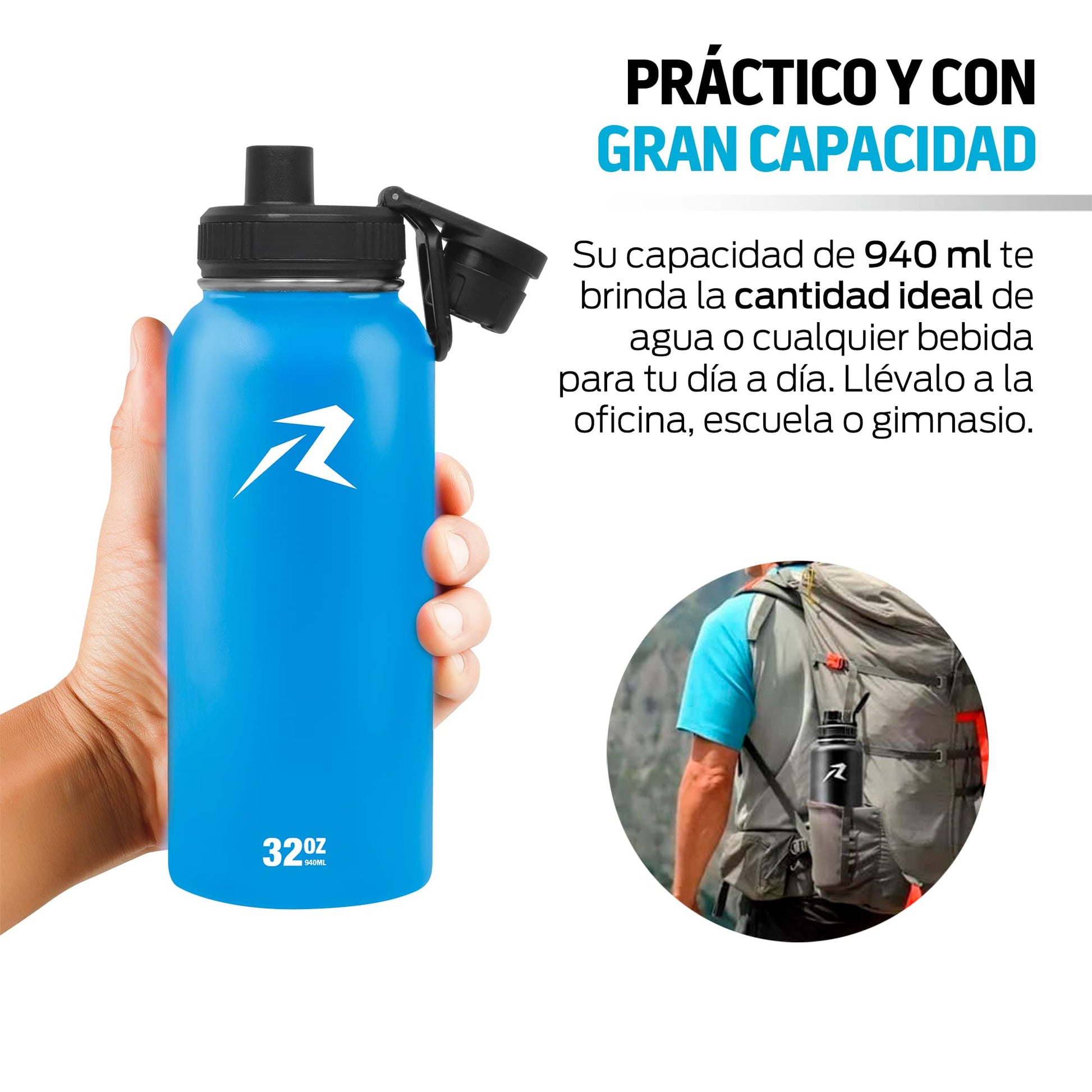 Termo Acero Inoxidable Redlemon Ecológico con Doble Aislamiento y Manija
