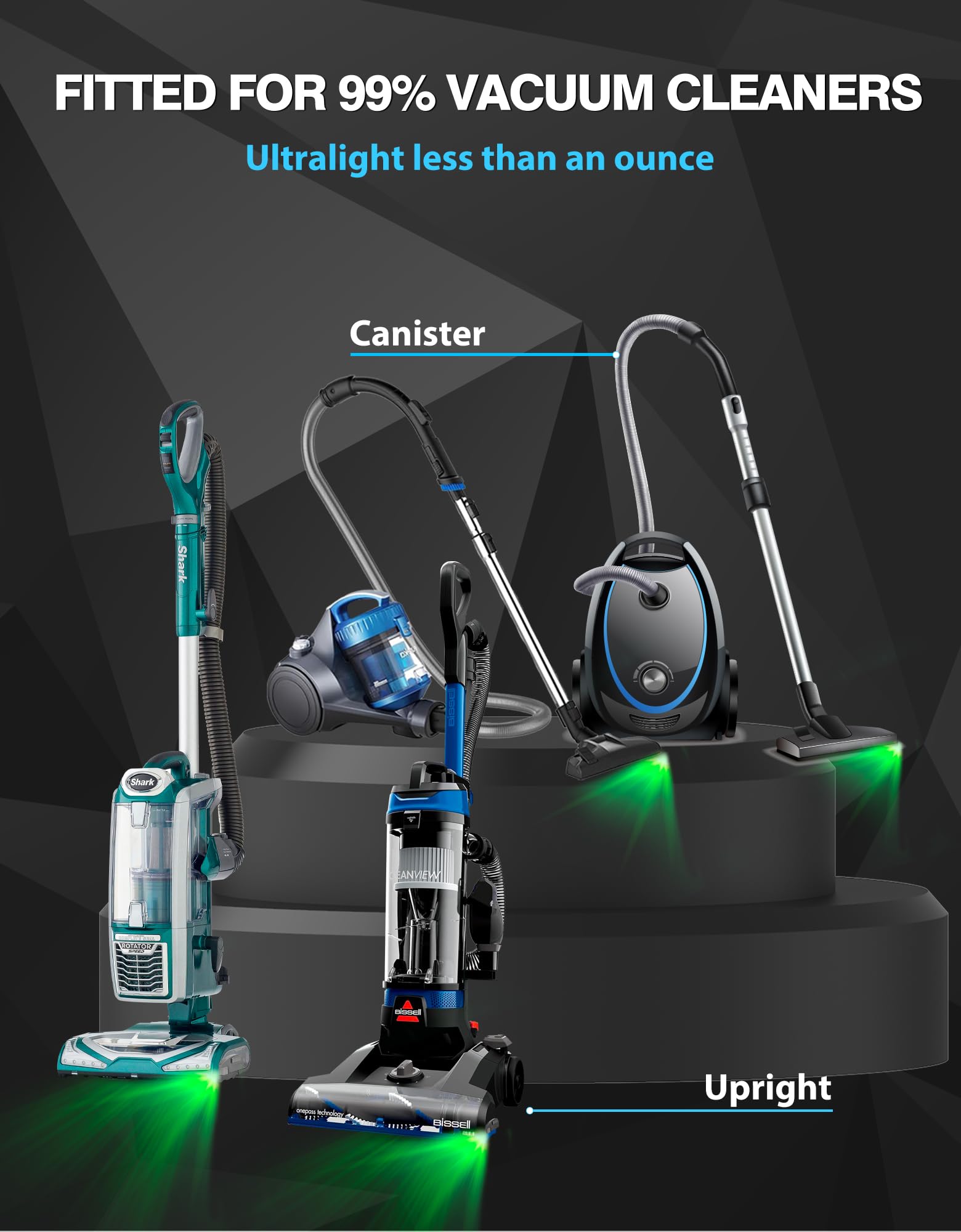Luz de aspirador para polvo, accesorio de luz de aspirador compatible con Dyson Shark Bissell, accesorios universales para aspirador mejorados