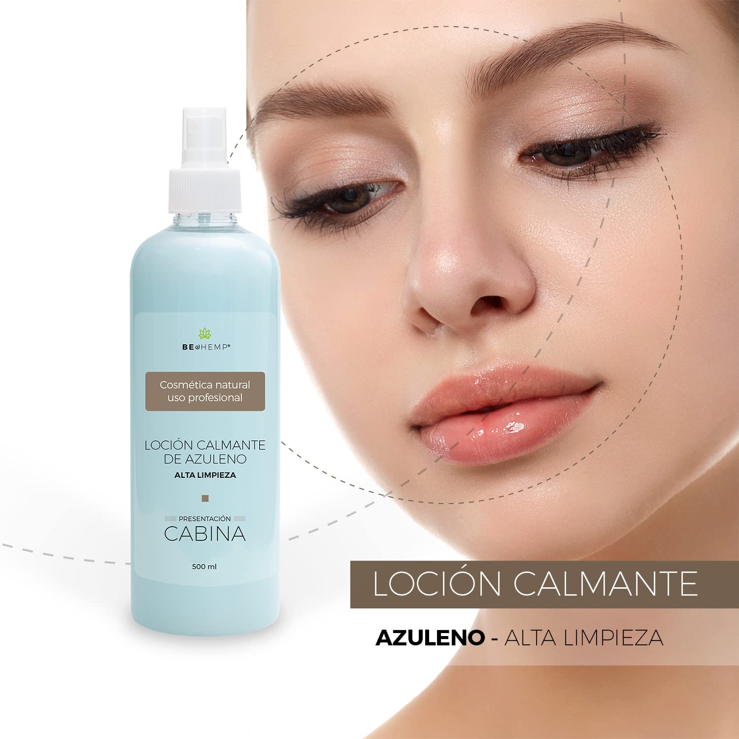 Loción facial azuleno calmante ph6 500 ml Beohemp
