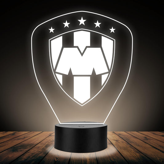 Artea 19 Lámpara del Monterrey 3D,Lámpara Luz Nocturna Led,Lámpara Acrílico Luces Cambiantes,Equipos Futbol 3D,Futbol Soccer,Luces Noche 3D, Regalo ideal para los Fanáticos del Futbol