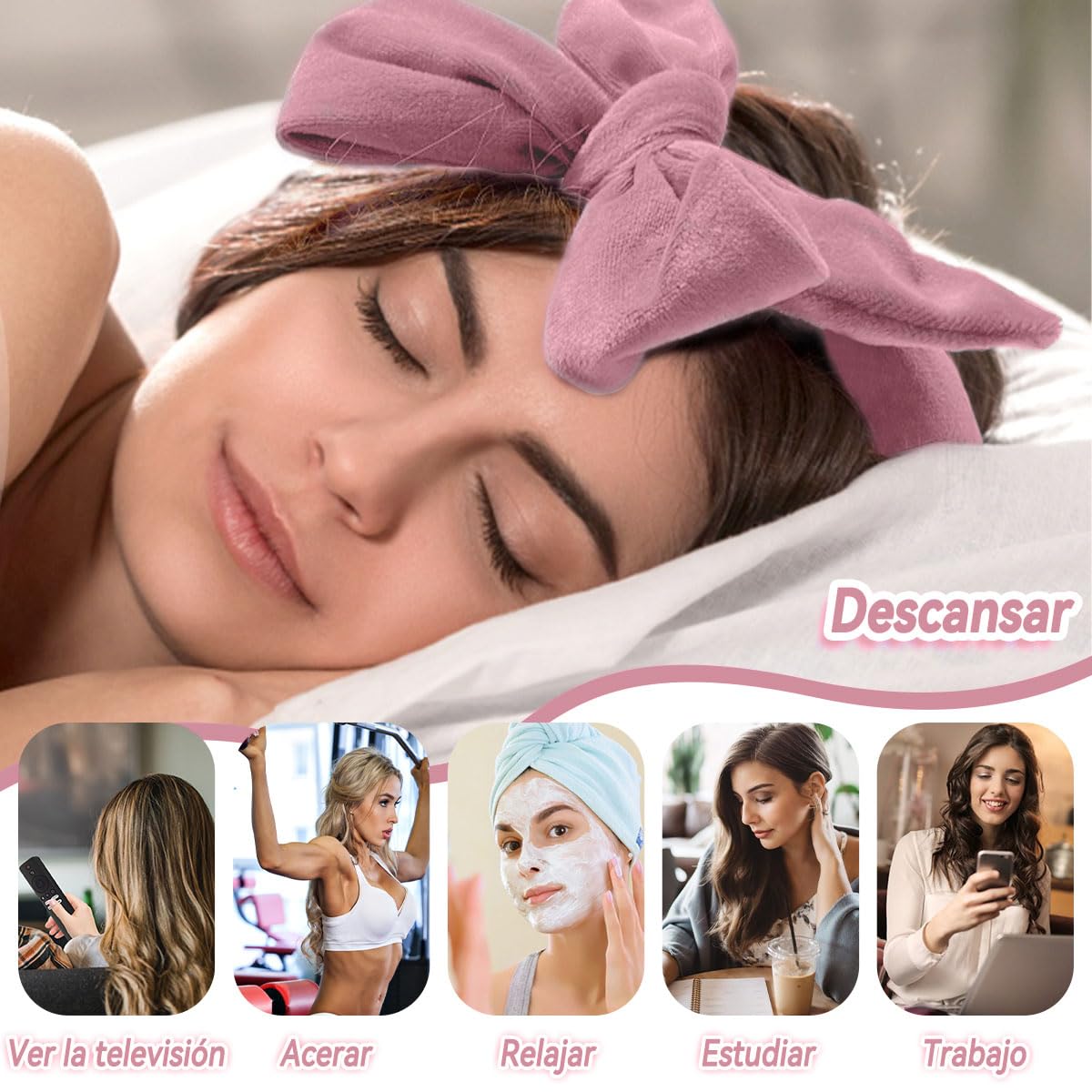 ZIMRAHYG Rizos Sin Calor, Rizadores de Cabello Sin Calor 8 Piezas, Kit de Ondas Sin Calor Con Pinzas para el Cabello y Coletero, Rizador Natural de Onda Suave Sin Daños en el Que Puedes Dormir