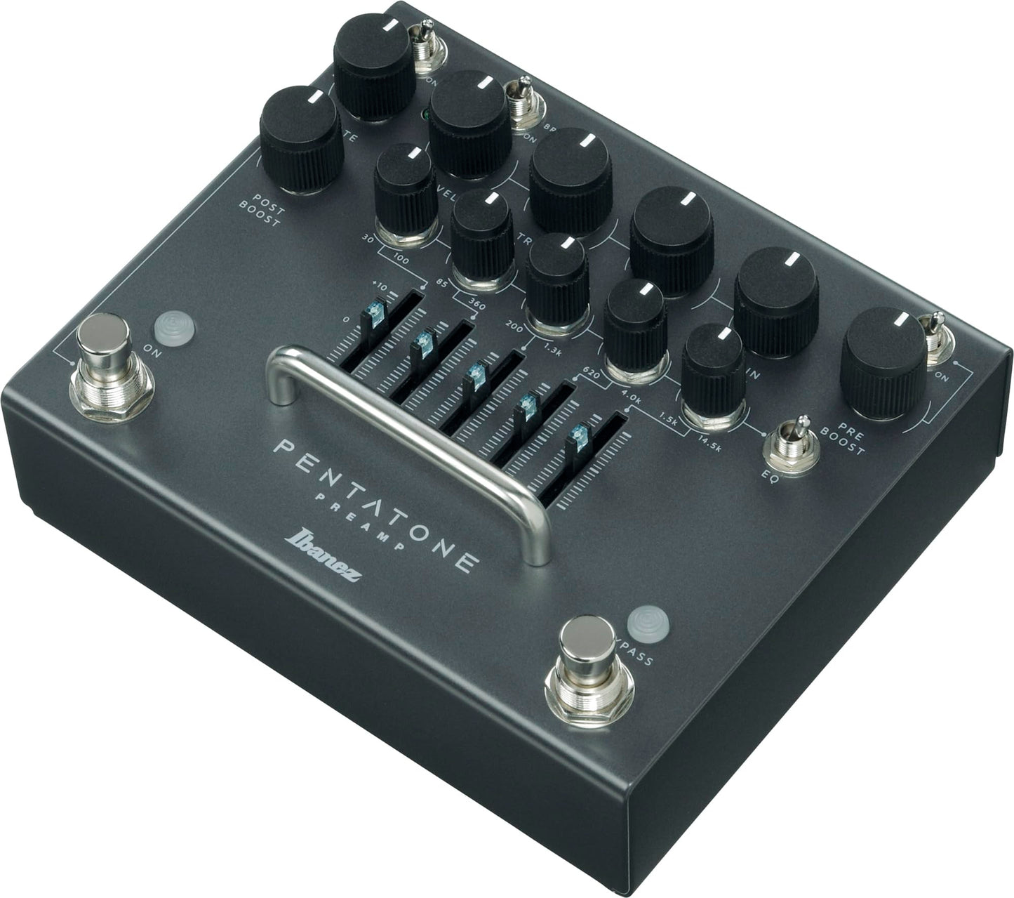IBANEZ PTPRE Preamp de Guitarra Clásico Negro con 5 Bandas Paramétricas EQ y Post Boost