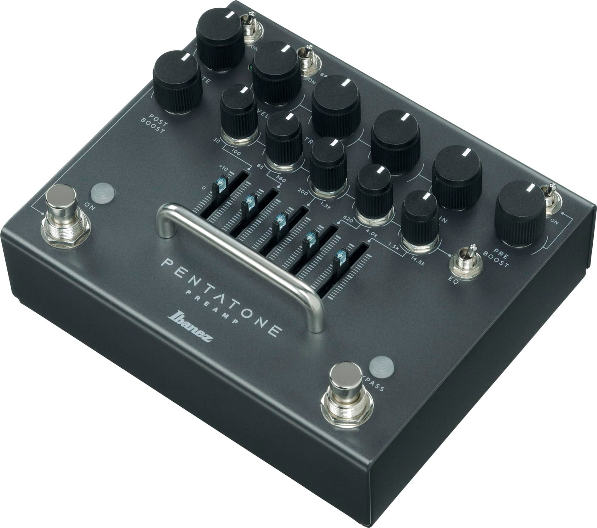 IBANEZ PTPRE Preamp de Guitarra Clásico Negro con 5 Bandas Paramétricas EQ y Post Boost
