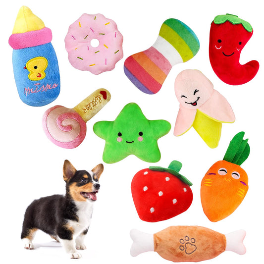 DYD Juguetes para Perros, 10 Juguetes Interactivos para Perros Pequeños y Mediano, Pequeños Juguete Perro Cachorro,Juguetes de Peluche para Mascotas