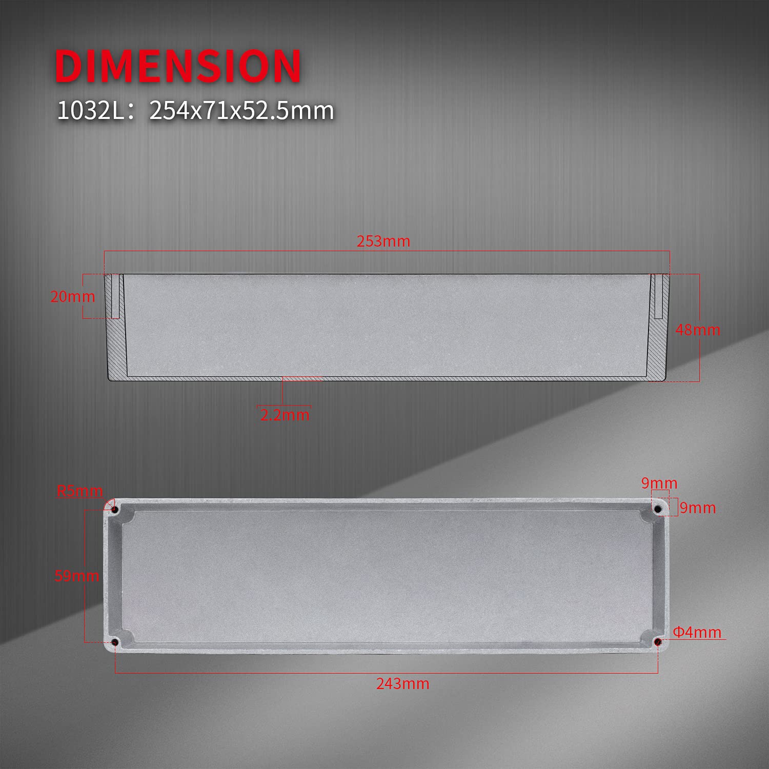 DaierTek 1032L Looper - Caja de pedal para guitarra (aluminio fundido a troquel, 254 x 71 x 52,5 mm)