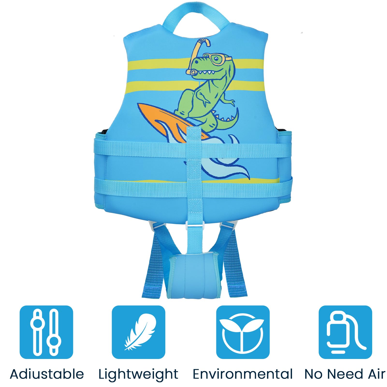 Chaleco de Natación Zeraty Neopreno Azul con Correas Ajustables para Niños y Niñas