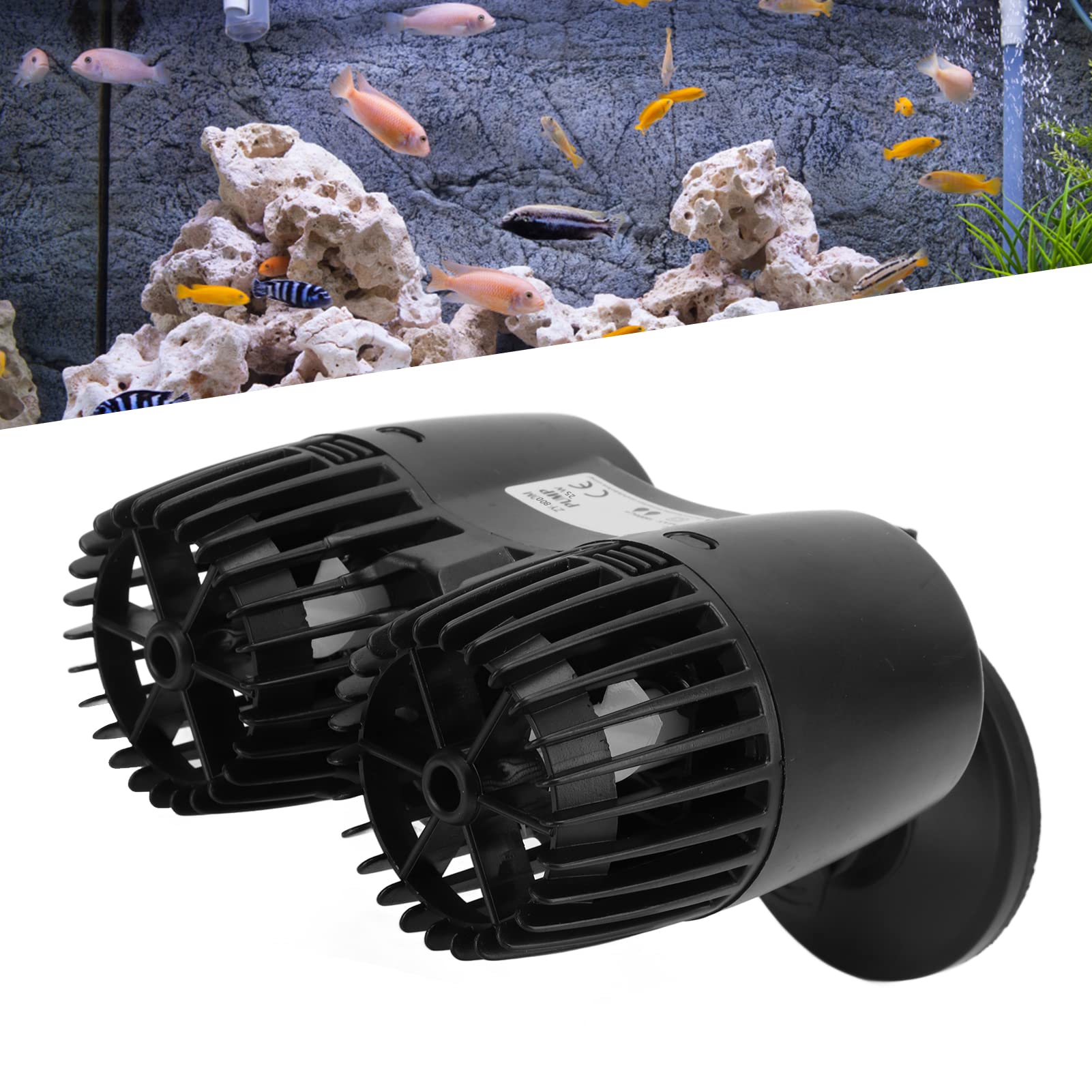Hztyyier Bomba de Circulación para Tanque de Peces, Bomba Wavemaker para Acuario, Temperatura Uniforme Libre de Inversión Potente para Agua de Mar (EE. UU. 110V ZY-800M)