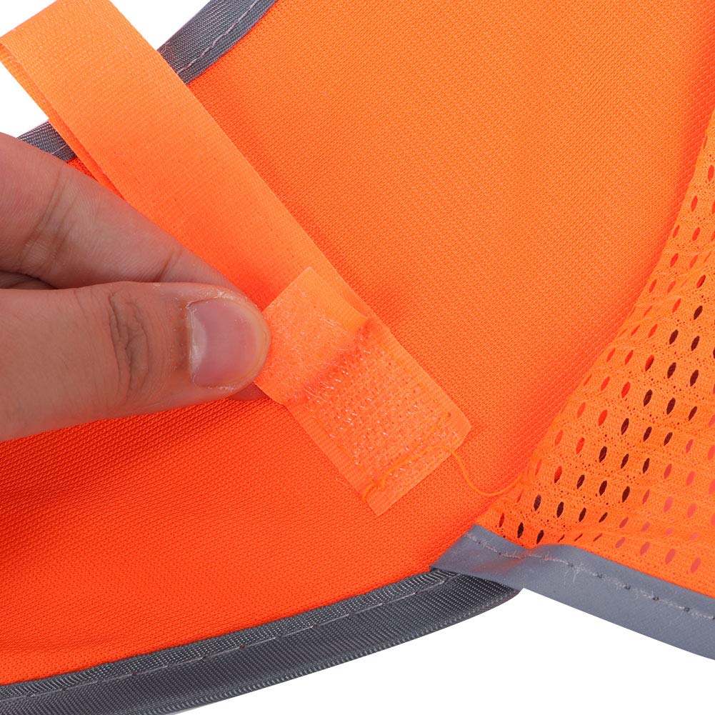 Haofy Casco de Verano al Aire Libre Sombrilla Protector Solar Transpirable Casco de Seguridad Sombra ala Completa Malla Cuello Cubierta Protectora Escudo Casco Sombra Naranja