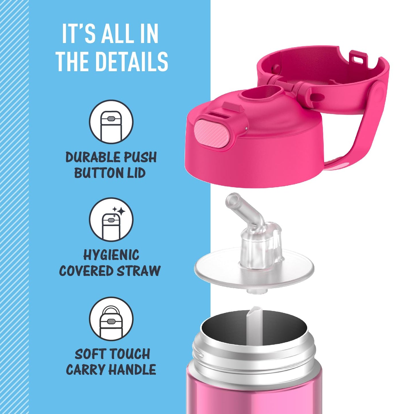 Botella Thermos Funtainer 354.88 ml Rosado 12 oz