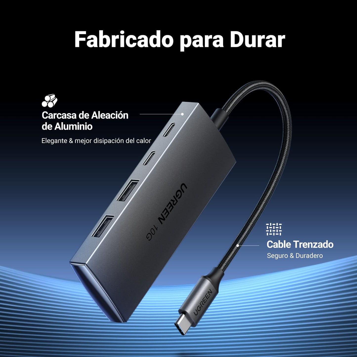 Hub USB C UGREEN 3.2 10Gbps con 4 Puertos para MacBook, Chromebook, iMac