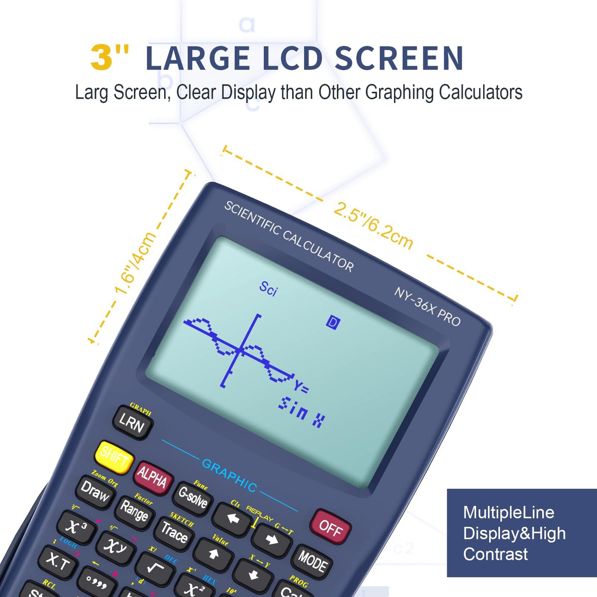Calculadora Científica NEWYES Gráfica 360 Funciones para Secundaria y Bachillerato