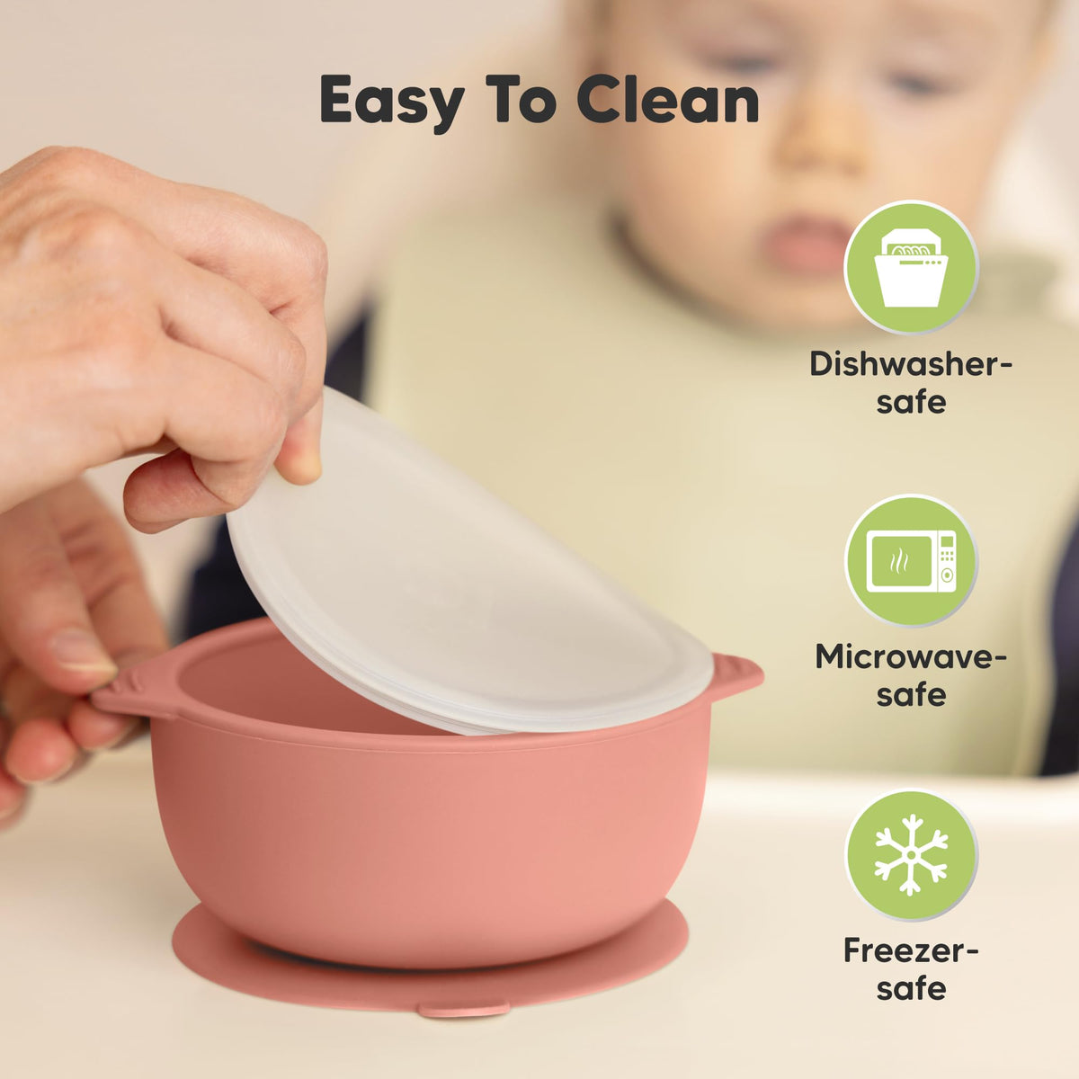 KeaBabies Pack de 2 ventosas de silicona Prep (Roseate)