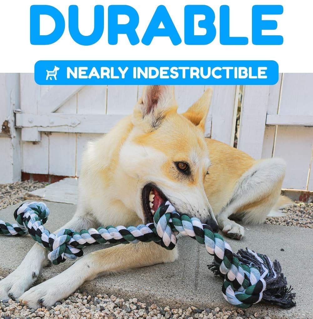 Juguete de cuerda gigante XXG para perros extragrandes, 107 cm de largo y 6 nudos, en beneficio de organización de rescate animal sin fines de lucro, juguete indestructible para masticadores agresivos y razas de perros grandes