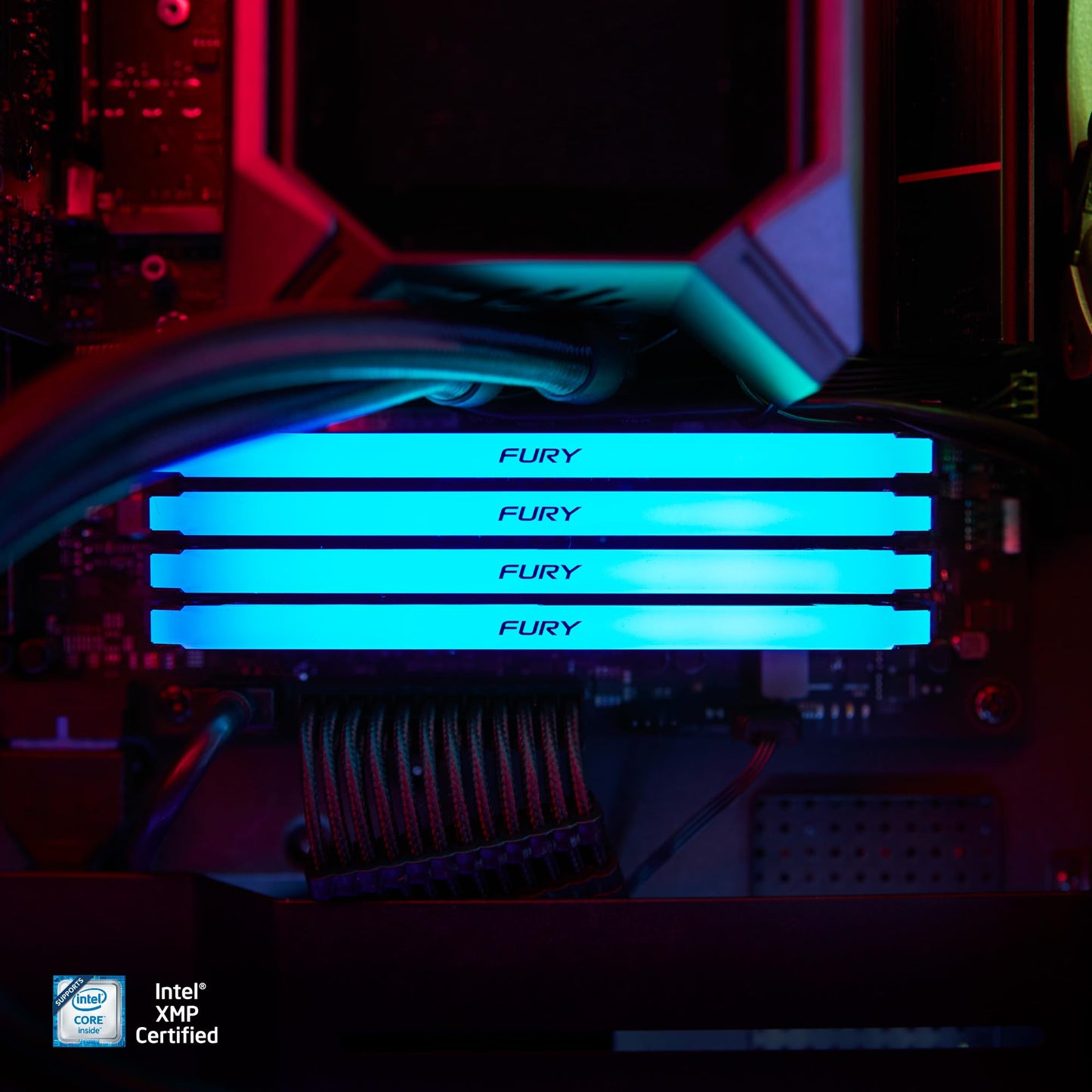 Kingston Fury Beast Black RGB DDR4, Memoria Gamer para PC, Capacidad: 32GB Kit (2x16GB), Frecuencia: 3600MT/s, Latencia: CL18, Factor de Forma: DIMM 288-Pin, Color: Negro/RGB, KF436C18BB2AK2/32