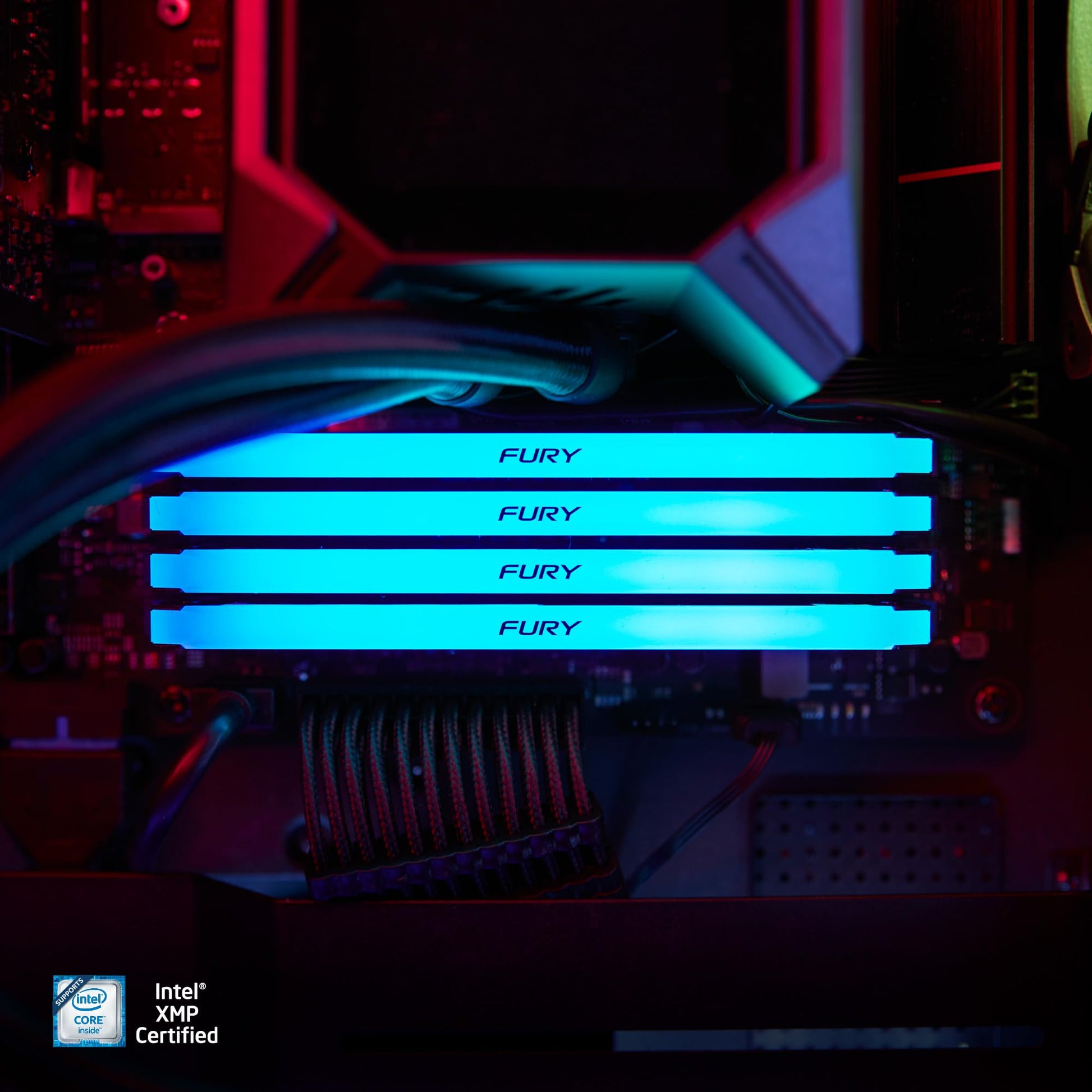 Kingston Fury Beast Black RGB DDR4, Memoria Gamer para PC, Capacidad: 32GB Kit (2x16GB), Frecuencia: 3600MT/s, Latencia: CL18, Factor de Forma: DIMM 288-Pin, Color: Negro/RGB, KF436C18BB2AK2/32