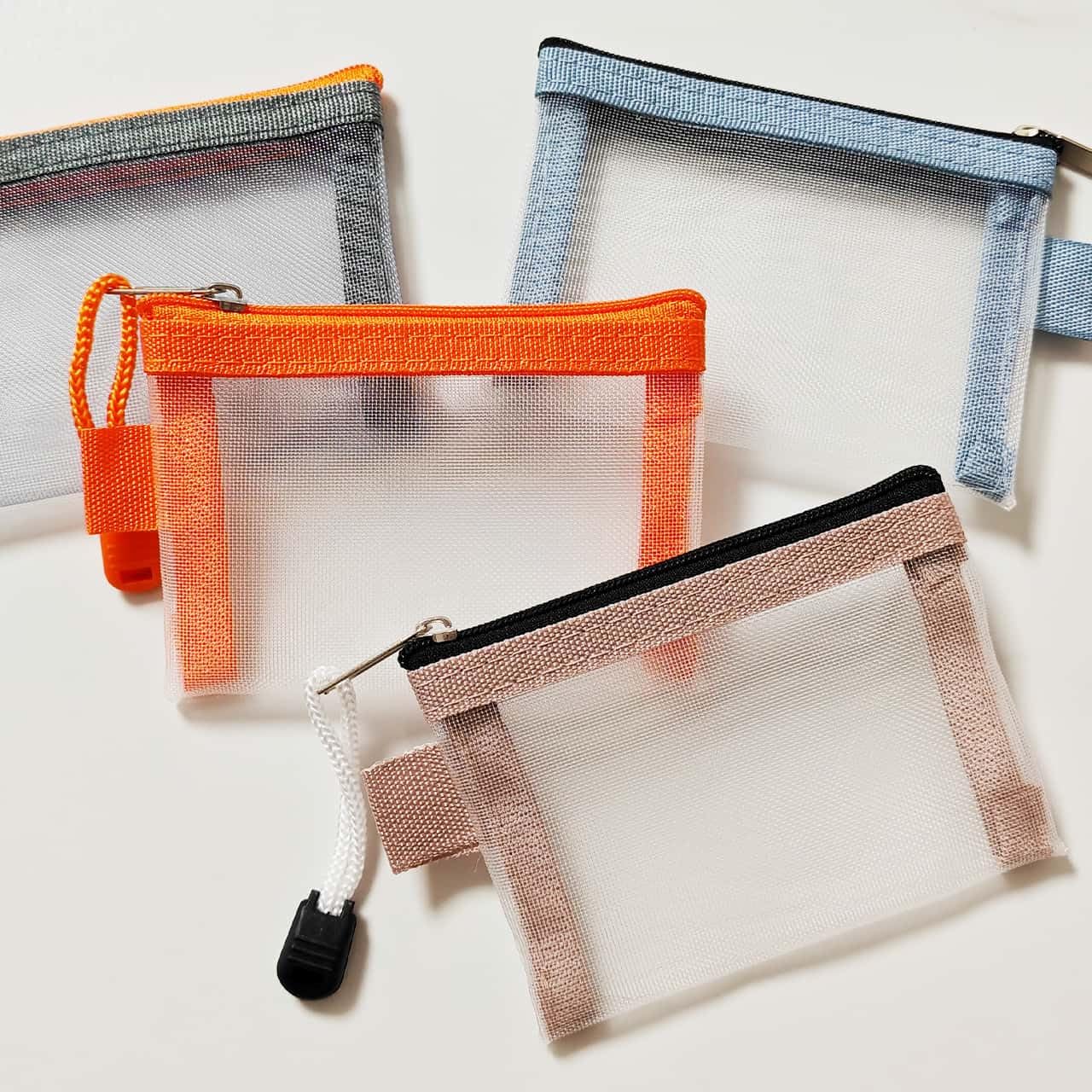 ZSlactp - Paquete de 5 bolsas pequeñas de malla con cierre para bolso, bolsas de viaje para artículos de cambiador diarios, mini bolsas de malla con cierre, bolsas organizadoras de cartera, Bolsas