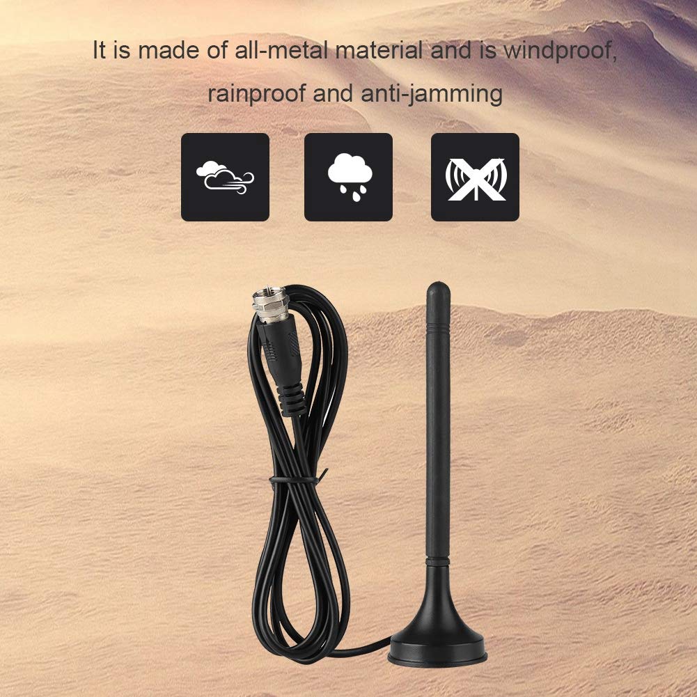 Bewinner1 Antena de TV Digital con Atracción Magnética y Recepción Doble Frecuencia UHF/VHF