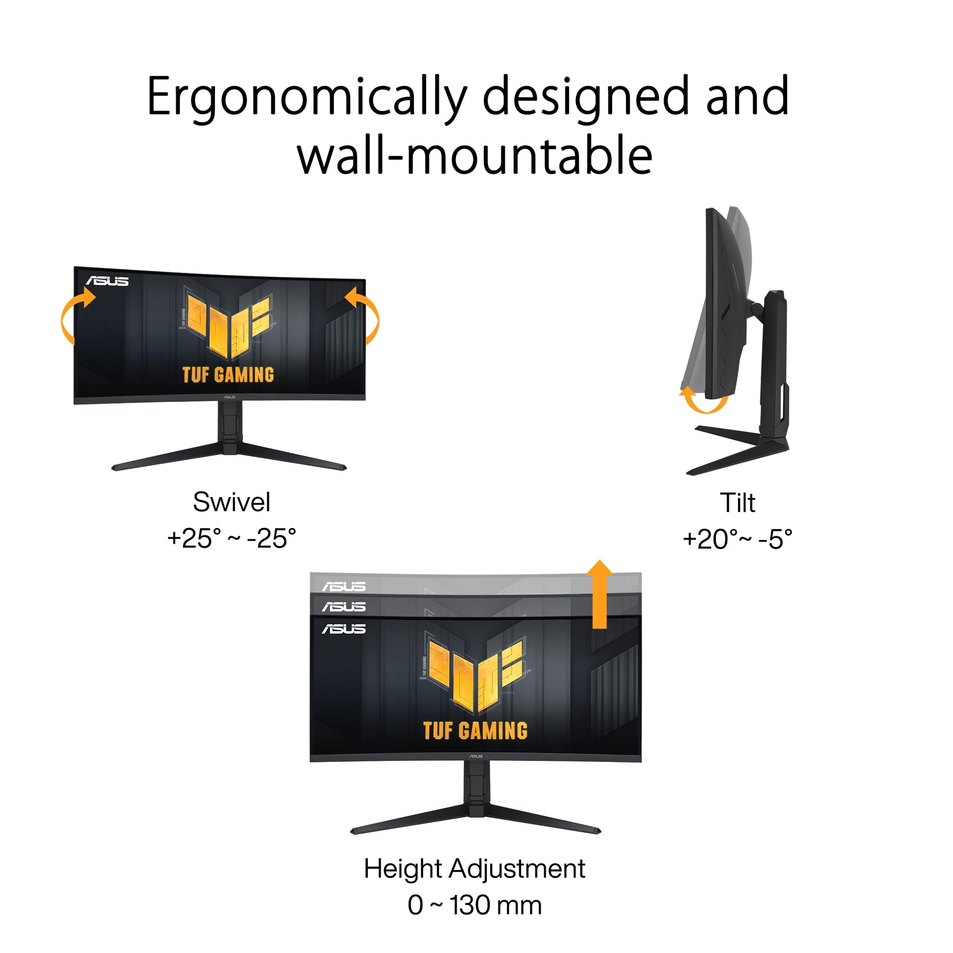 ASUS Monitor Gamer Curvo TUF Gaming VG34VQL3A, 34 Pulgadas, WQHD (3440 x 1440), 180Hz, 1500R, Extreme Low Motion Blur, Freesync Premium Pro, 1ms (GTG),125% sRGB, DisplayHDR 400