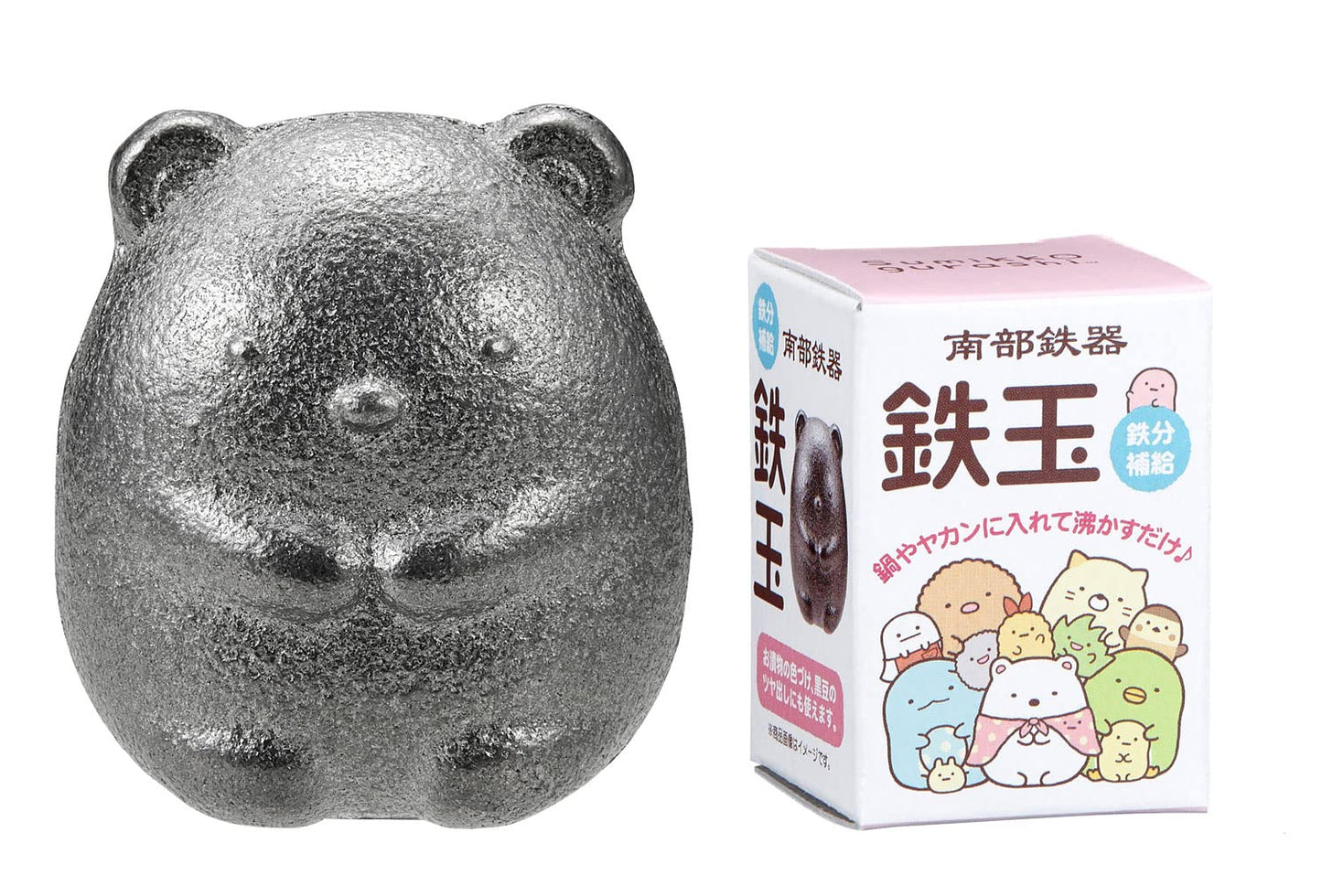 OSK TBN-1 Nambu Ironware Sumikko Gurashi Shirokuma - Bola de Hierro Fabricada en Japón, suplemento de Hierro, Mejora de la Anemia, fácil, Lindo, fácil de Usar, Olla de inducción, hervidor, Cocina, té