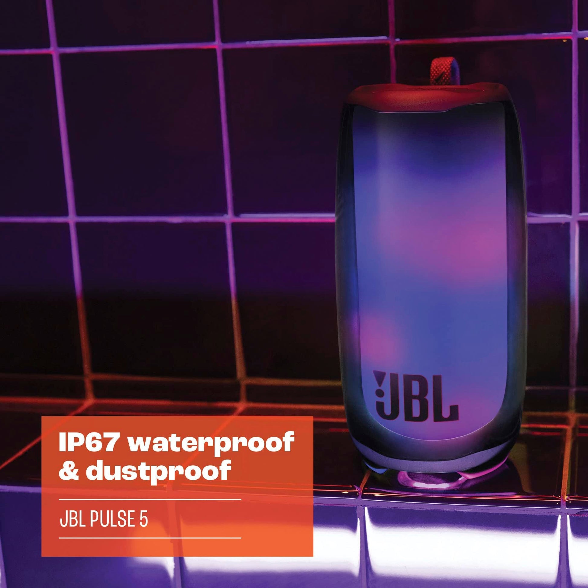 JBL Pulse 5, Bocina Portátil Bluetooth, 30W de Potencia, Reproducción 12 Horas, Resistente al Agua y al Polvo IP67 - Negro