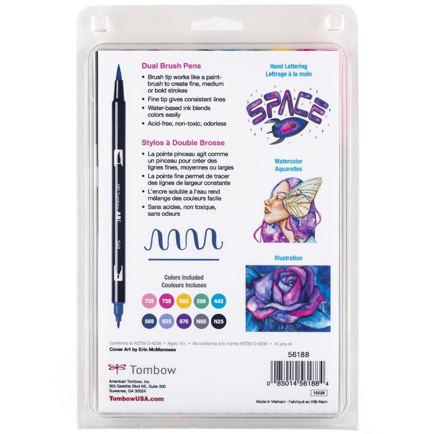 Marcadores Artísticos Tombow Brillantes Doble Pincel Paquete de 10