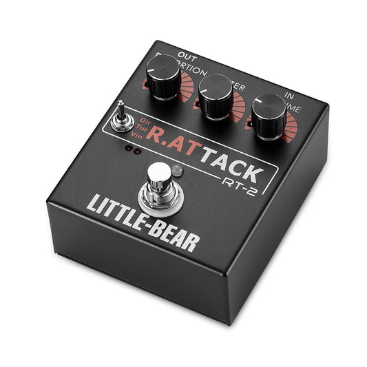 Pedal de Distorsión Nobsound Little Bear LED RAT Tack Guitarra Bajo